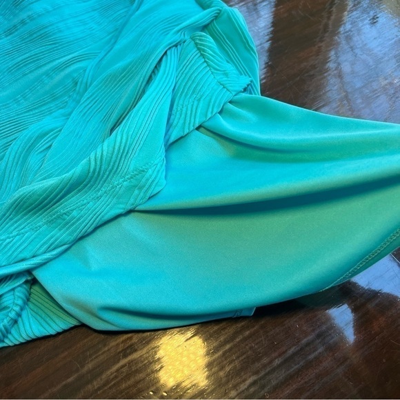 Roz & Ali Womens 8 Sleeveless Wavy Aqua Blue Green Bodycon Stretch Dress - Picture 15 of 15